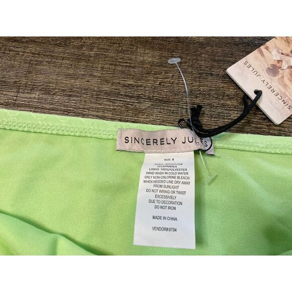 Sincerely Jules Women’s Bikini Swimsuit Bottom Lime Green Size Small NWT - Picture 2 of 4